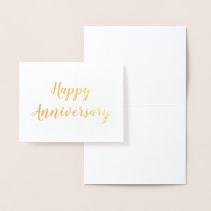Happy Jubileum Gold Foil script Folie Kaarten