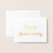 Happy Jubileum Gold Foil script Folie Kaarten (Voorkant met envelop)