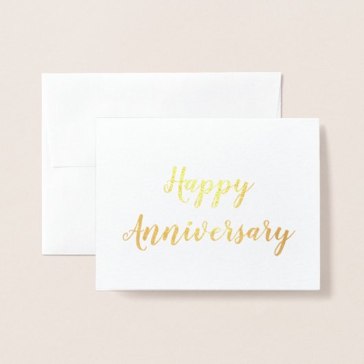 Happy Jubileum Gold Foil script Folie Kaarten (Voorkant met envelop)