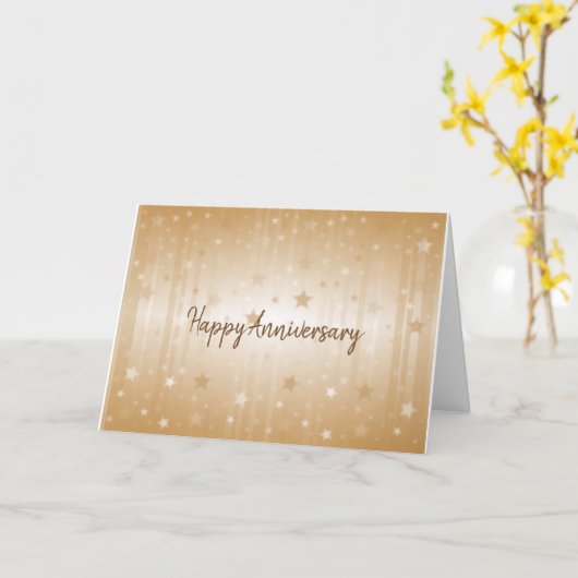 Happy Jubileum Gold Stars Kaart (Gele Bloem)