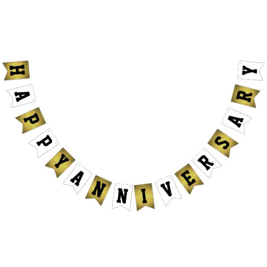 Happy Jubileum Golden en White Vlaggetjes (Alle)