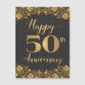 Happy Jubileum Golden Weduwmagneetkaart (Voorkant)