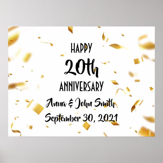  Happy Jubileum gouden confetti Poster (Voorkant)