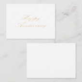 Happy Jubileum gouden lettertype script wit Notitiekaartje (Voorkant / Achterkant)
