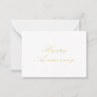 Happy Jubileum gouden lettertype script wit Notitiekaartje