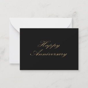 Happy Jubileum gouden lettertype script zwart Notitiekaartje