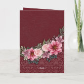 Happy Jubileum grootouders Red Pink Damask Kaart (Achterkant)