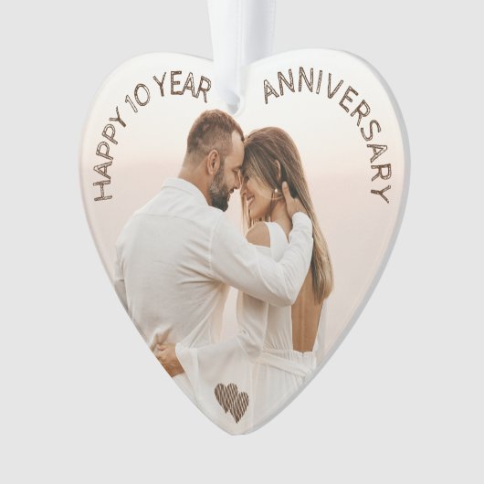 Happy Jubileum Heart  Ornament (voorkant)