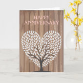 Happy Jubileum Heart Wood Hikingduck Kaart (Gele Bloem)