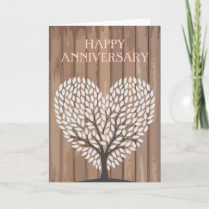 Happy Jubileum Heart Wood Hikingduck Kaart