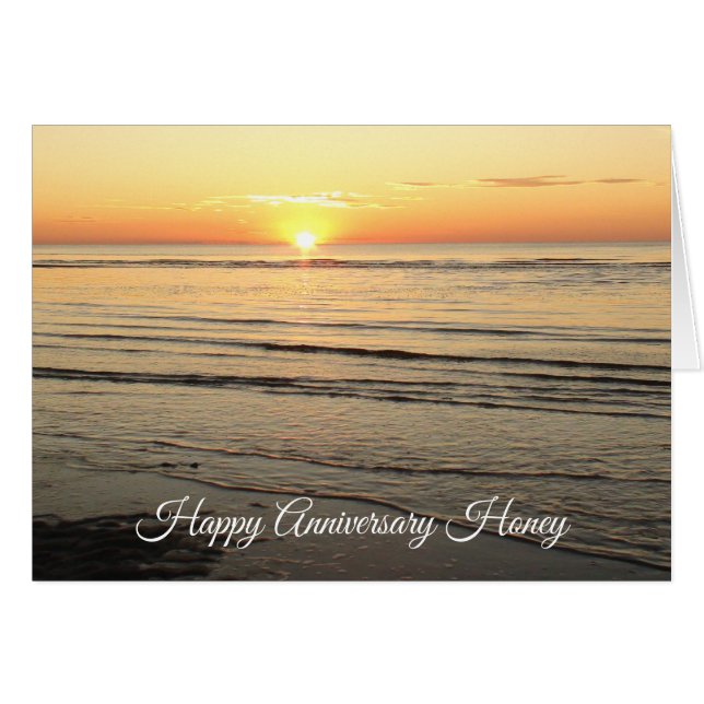 Happy Jubileum Honey Ocean Sunset Card (Voorkant Horizontaal)
