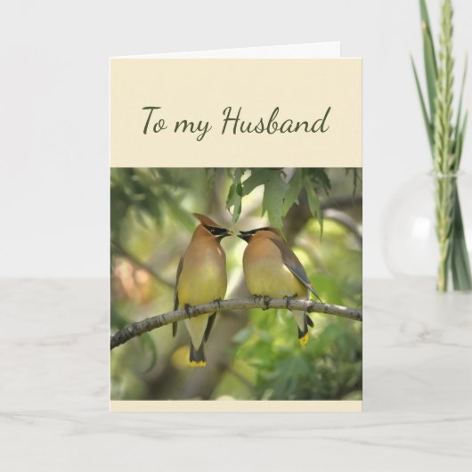 Happy Jubileum Husband Birds in Love Fun Card Kaart (Voorkant)