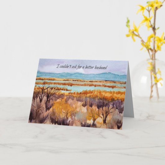 Happy Jubileum Husband Desert Landscape Sage Kaart (Gele Bloem)