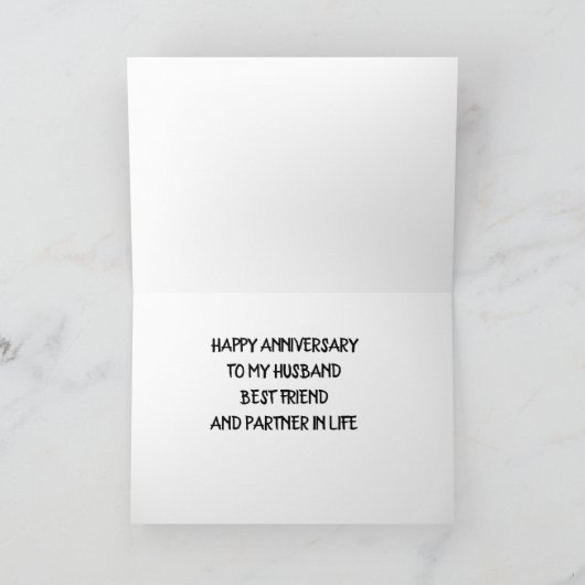 *HAPPY JUBILEUM HUSBAND & PARTNER ALS LEVENSLANG" KAART (Binnen)