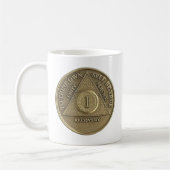 Happy Jubileum Jaar 1 Medallion Coin Coffee Mok (Links)