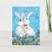 Happy Jubileum Kaart Couple Bunny Love Kiss (Voorkant)