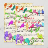 Happy Jubileum Kaart Kleurrijke Musical Schattige  (Voorkant / Achterkant)