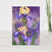 Happy Jubileum Kaart met mooie irisbloem (Achterkant)