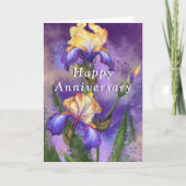 Happy Jubileum Kaart met mooie irisbloem (Voorkant)