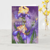 Happy Jubileum Kaart met mooie irisbloem (Gele Bloem)
