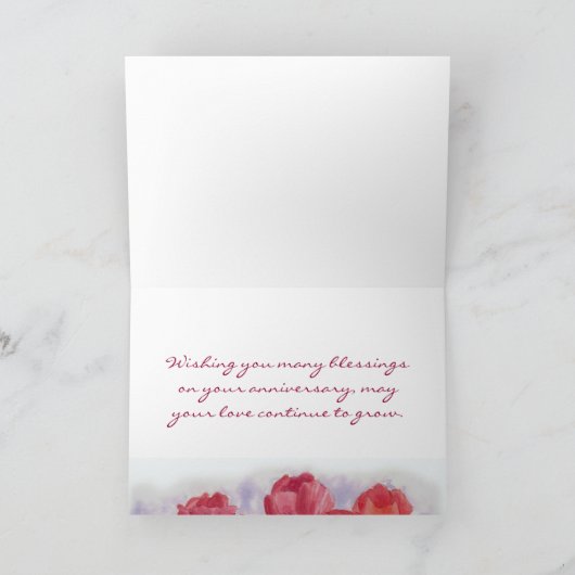 Happy Jubileum Kaart Red Tulips (Binnen)