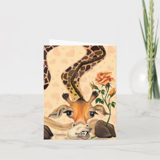 Happy Jubileum Kaart Romantic Giraffe - Funny (Achterkant)