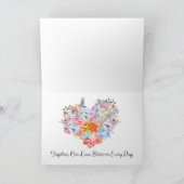 Happy Jubileum Kaart – Romantisch Bloemenhart (Binnen)