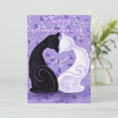 Happy Jubileum Kaart Romantisch Kattenpaar Liefde (Staand voorkant)
