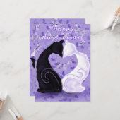 Happy Jubileum Kaart Romantisch Kattenpaar Liefde (Voorkant / Achterkant in situ)