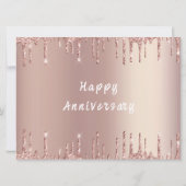 Happy Jubileum Kaart Roos Blush Glitter Drivers (Achterkant)