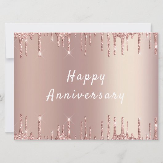 Happy Jubileum Kaart Roos Blush Sparkle Drivers (Achterkant)