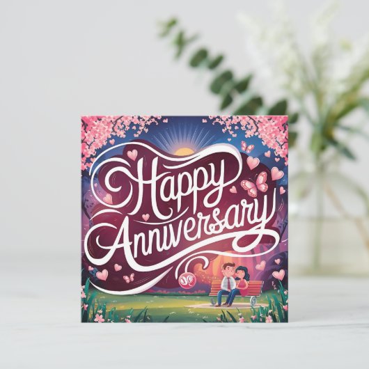 Happy Jubileum Kaarten Elegant (Staand voorkant)