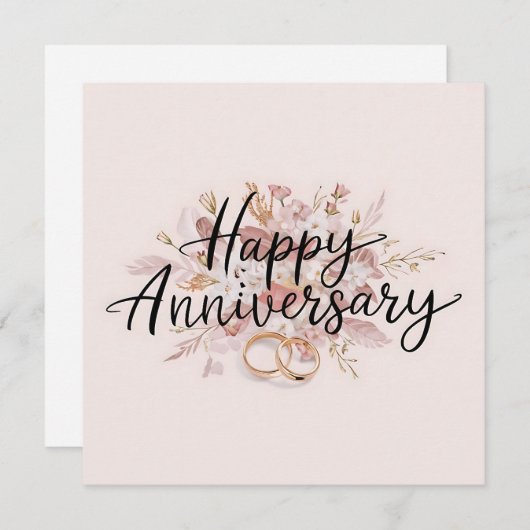 Happy Jubileum Kaarten Elegant (Voorkant / Achterkant)