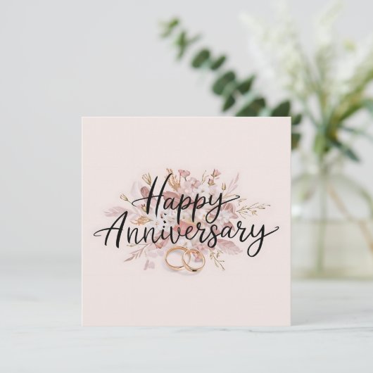 Happy Jubileum Kaarten Elegant (Staand voorkant)