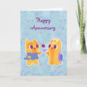 Happy Jubileum Kawaii Dog Puppy Love Yorkies Kaart