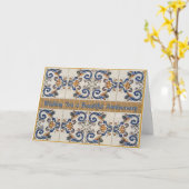 Happy Jubileum  keramische tegels Kaart (Gele Bloem)