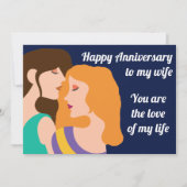 Happy Jubileum Lesbian Couple Romantic Quote Kaart (Voorkant)