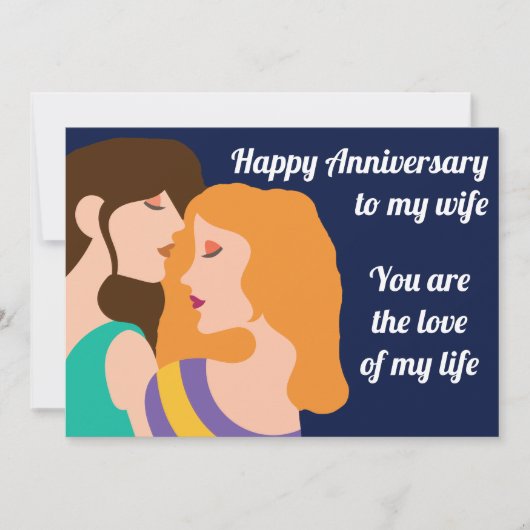 Happy Jubileum Lesbian Couple Romantic Quote Kaart (Voorkant)