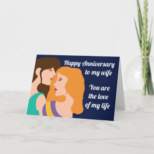 Happy Jubileum Lesbian Couple Two Women Kaart