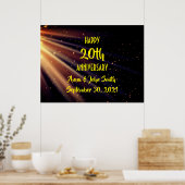 Happy Jubileum lichtbundels Poster (Keuken)