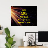 Happy Jubileum lichtbundels Poster (Thuiskantoor)