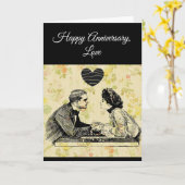 Happy Jubileum Liefde  paar Kaart (Gele Bloem)