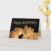 Happy Jubileum - Lion Pair, Zambezi National Pa Kaart (Gele Bloem)