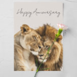 Happy Jubileum Lions Safari Animal Kaart<br><div class="desc">Dit ontwerp kan op het gebied worden gepersonaliseerd dat door de foto en/of tekst te veranderen wordt verstrekt. Of het kan worden aangepast door te klikken deze Sjabloon personaliseert en dan de klik te kiezen om verdere optie aan te passen en de kleur van de achtergrond te schrappen of te...</div>