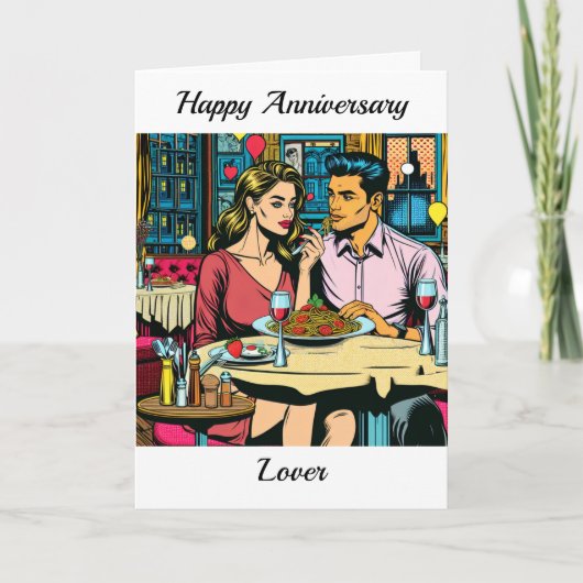 Happy Jubileum Lover | Spaghettisdiner Kaart (Voorkant)