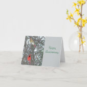 HAPPY JUBILEUM/MAN & VROUW KARDINAAL IN BOOM KAART (Gele Bloem)