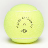 Happy Jubileum Monogram Champagne Penn Tennisballen (Voorkant)