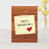 Happy Jubileum Note on Wood Kaart (Gele Bloem)