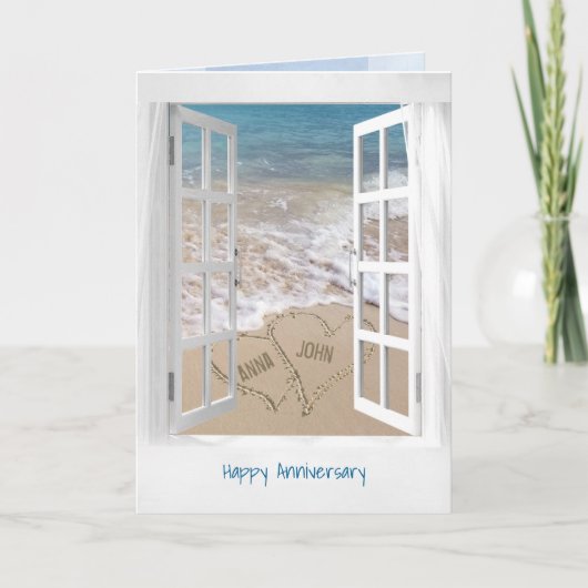 Happy Jubileum open strandraam Kaart (Voorkant)