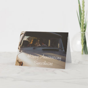 Happy Jubileum paar in autokaart Kaart